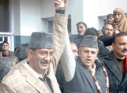 Nasir Aslam Wani with Omar Abdullah Nasir Aslam Wani