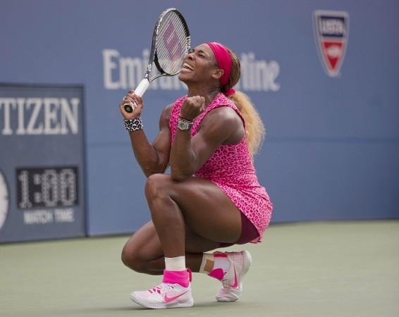 Serena Williams celebrates her US Open semifinal win over Ekaterina Makarova Serena Williams US Open
