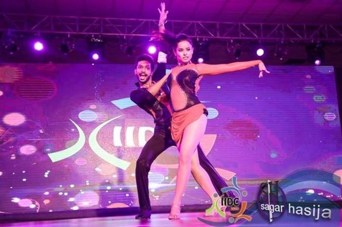Sonali Kunmun Das and salsa partner Adiseshan Prithvi Sonali Kunmun Das and Adiseshan Prithvi Salsa dancing