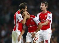 Arsenal Mathieu Flamini Alexis Sanchez Nacho Monreal