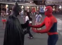 batman spider-man arrested in Times Square