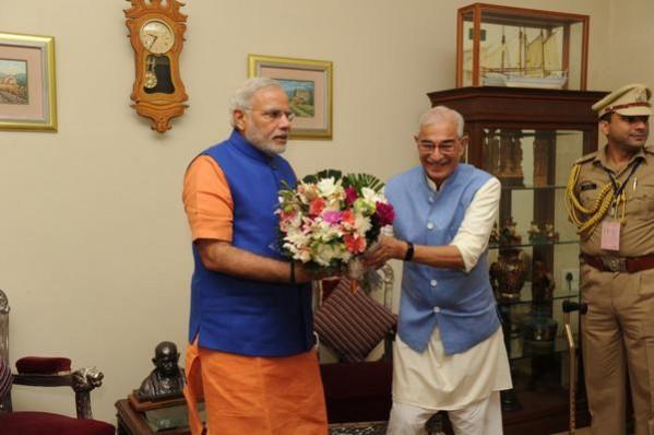 Former Governor of Gujarat OP Kohli with PM Modi Narendra Modi