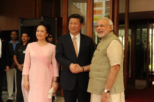 Prime Minister Narendra Modi with Chinese President Xi Jinping and his wife in Ahmedabad in September 2014. Chinese President