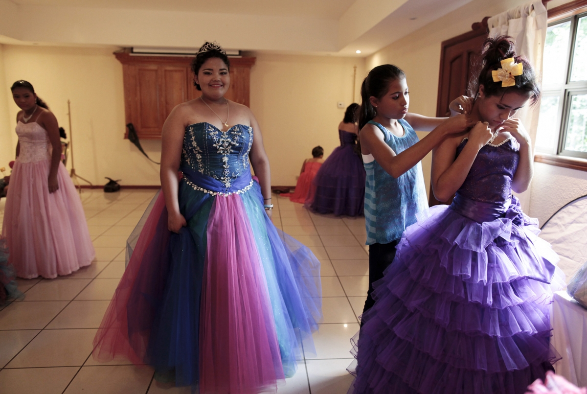 Female cancer patients prepare for their Quinceanera