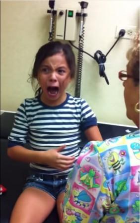 Little Girl's Reaction While Getting A Flu Shot Little Girl's Reaction While Getting A Flu Shot
