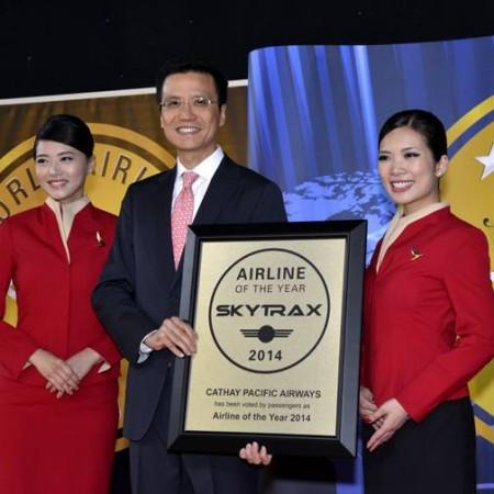 Cathay Pacific Airways CEO, Ivan Chu, receives the World's Best Airline Award Cathay Pacific Airways CEO, Ivan Chu, receives the World's Best Airline Award