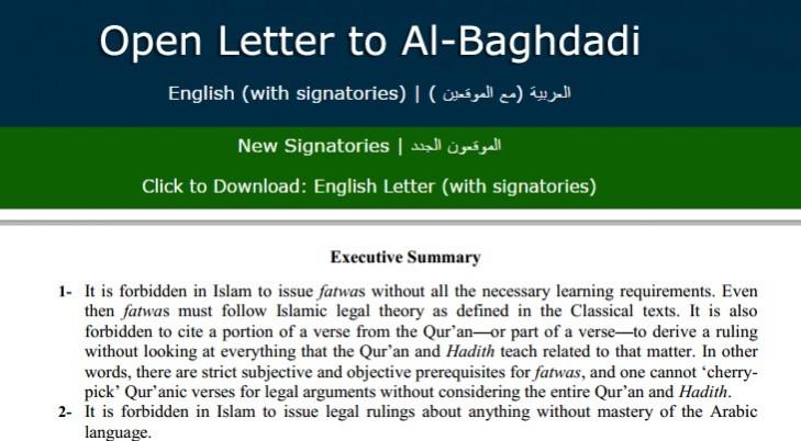 Over 120 Muslim scholars and Imams from around the world have signed an open letter addressed to Islamic State. Over 120 Muslim scholars and Imams from around the world have signed an open letter addressed to Islamic State.
