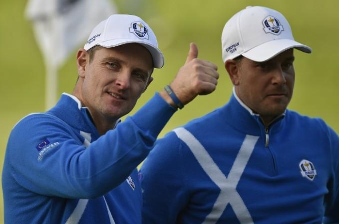 Justin Rose and Henrik Stenson won two points for Europe on the opening day of the Ryder Cup against the USA Justin Rose Henrik Stenson Europe Ryder Cup