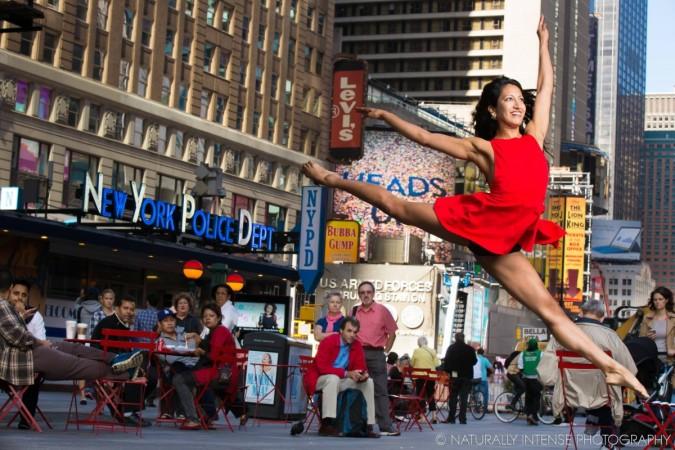 A dancer poses for a photograph as part of the Dance as Art