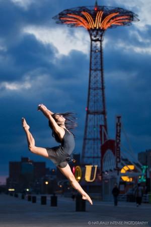 Coney Island Boardwalk photo shoot featuring Sylvanna Tapia Dance as Art