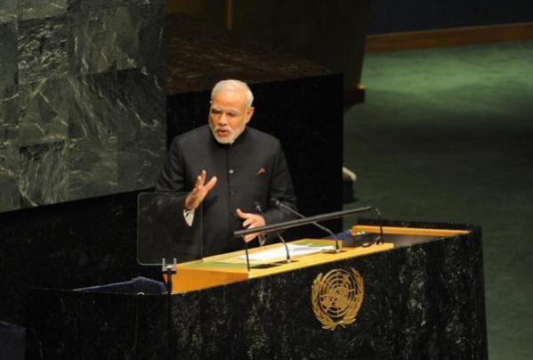 Prime Minister Narendra Modi makes an address at the United Nations General Assembly in New York Narendra Modi