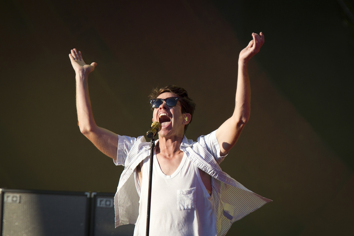 Nate Ruess of Fun perform at the Global Citizen Festival
