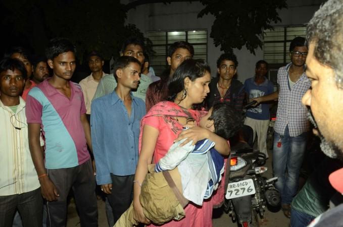 A victim of Gandhi Maidan stampede being taken to Patna Medical College and Hospital for treatment in Patna. IANS