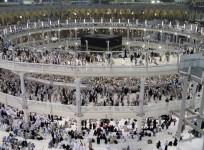 Muslim pilgrims pray around the holy Kaaba at the Grand Mosque in Mecca during Hajj pilgrimage