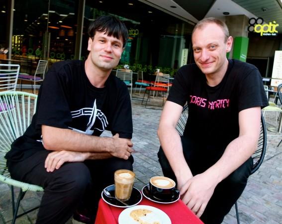 Matt Kuleza (left) on a coffee date with facebook friend Miles Brown Man books coffee dates with 1088 Facebook Friends