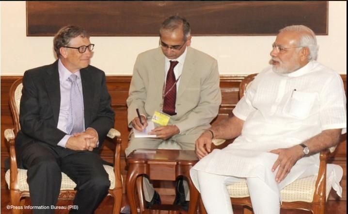 Bill Gates during his meeting with PM Narendra Modi in New Delhi last month Bill Gates