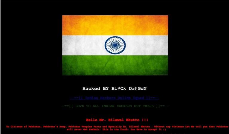 Indian Hackers defaced PPP's website in reply to the comment over Kashmir by Bilawal Bhutto