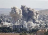 An explosion in Kobane, after an ISIS suicide bomber blew up a truck near a YPG hideout.