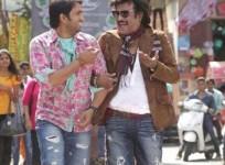 Santhanam wIth Rajinikanth in Lingaa
