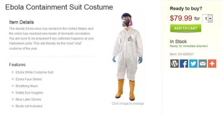 Ebola Halloween Costume: The site BrandsOnSale is selling Ebola Halloween Costume: The site BrandsOnSale is selling