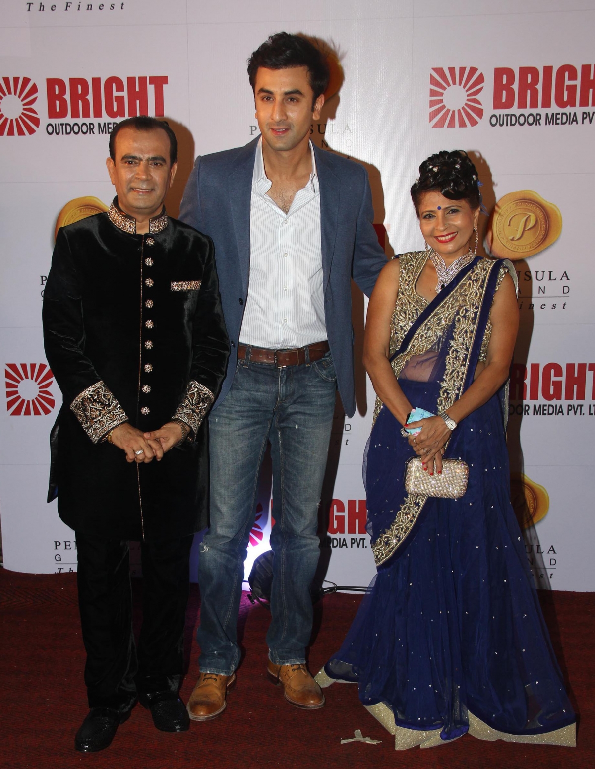 Ranbir Kapoor with Yogesh Lakhani and his wife Yogesh Lakhani's Birthday Bash 2014