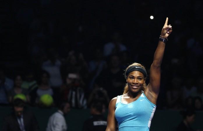 Serena Williams celebrates her win over Ana Ivanovic in the WTA Finals Serena Williams WTA Finals