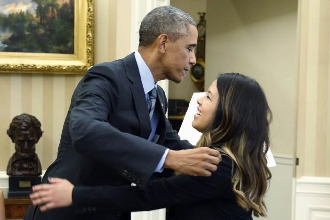 Barack Obama Hugs Nina Pham