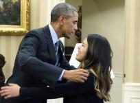 Barack Obama Hugs Nina Pham