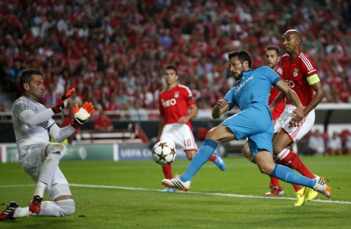 Zenit's Garay in action against former club Benfica Ezequiel Garay