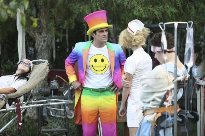 Phil does not seem to be amused with Claire's insane asylum. Modern Family