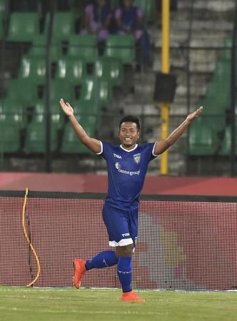 Jeje Lalpekhlua will need to be in his goal-scoring form against Kolkata. Jeje Lalpekhlua Chennaiyin