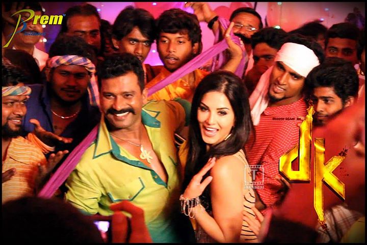 A picture taken on the sets of Prem with Sunny Leone