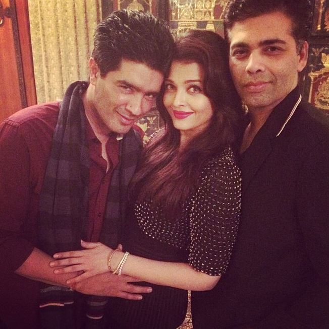 Aishwarya Rai Bachchan, Manish Malhotra and Karan Johar