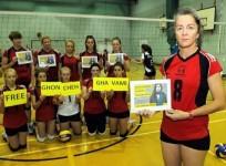 A women's volleyball team from London in support of the jailed British-Iranian woman. The jail term for Ghoncheh Ghavami for attempting to watch a Men's volleyball match has gained her an international support.