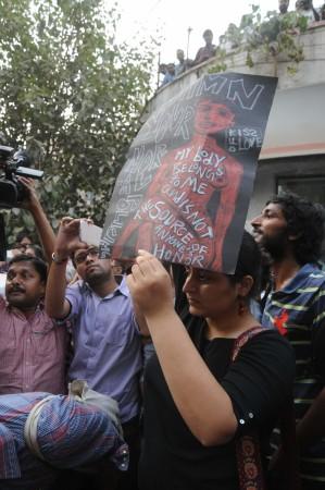 Kiss of Love Protesters in Delhi. Kiss of Love