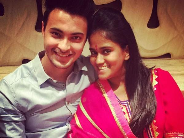Aayush Sharma with Arpita Khan Sharma. Arpita Khan with Aayush Sharma