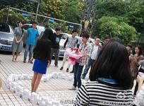 A Chinese man proposed his girlfriend by stacking 99 iPhone 6s in the form of a heart ahead of Singles Day. She turned him down, he is still single.
