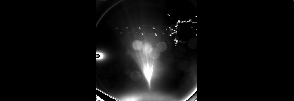 This is the first photo sent by the lander after separating from the mothership. Comet