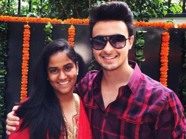 A picture of Arpita Khan with her beau Aayush Sharma. Arpita Khan with Aayush Sharma