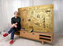 Samsung Paints Back Panel Of Its Curved UHD TV With Unique Gold Art For A Good Cause