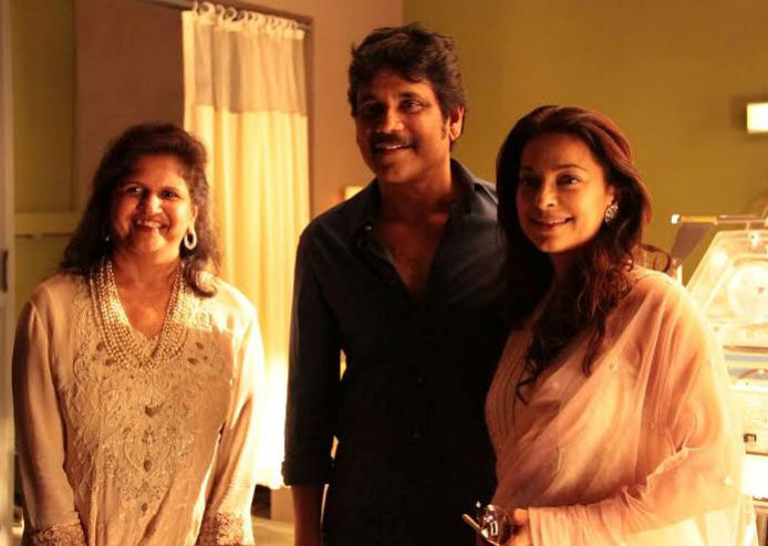 Juhi Chawla is seen with Nagarjuna