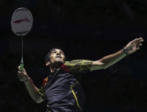 Kidambi Srikanth returns a shot during his men's singles final against China's Lin Dan at the China Open in Fuzhou, Fujian province. Kidambi Srikanth
