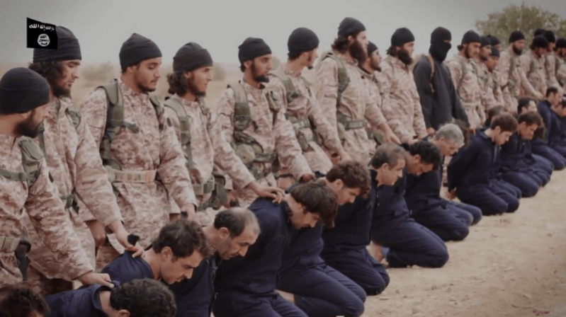 A group of 16 ISIS executioners featured in the Kassig beheading video executing Syrian pilots are all foreign nationals. A group of 16 ISIS executioners featured in the Kassig beheading video executing Syrian pilots are all foreign nationals.