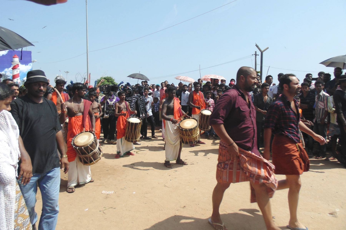 A still from the shooting spot of Fahadh Faasil