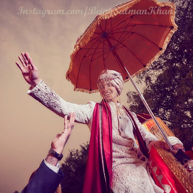 Aayush Sharma getting ready for baraat. Wedding Baraat