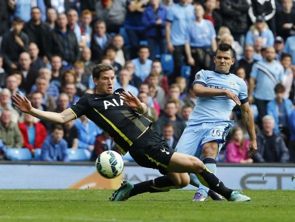 Tottenham defender Jan Vertonghen (L) is a January target for Manchester United Jan Vertonghen Tottenham Manchester City Sergio Aguero