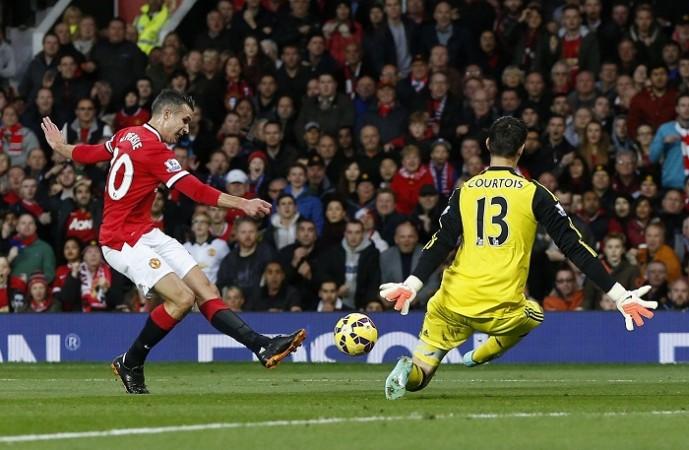 Robin Van Persie has a terrific goalscoring record against his old club Arsenal Robin Van Persie Manchester United Thibaut Courtois Chelsea