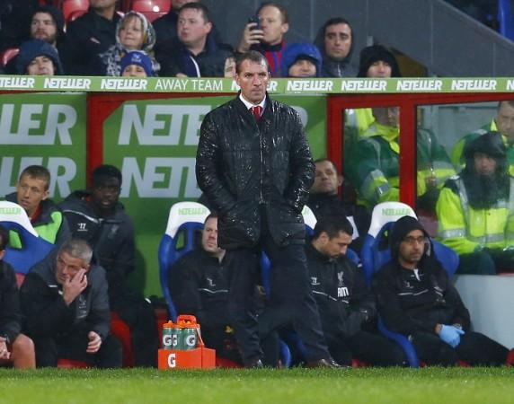 Liverpool manager Brendan Rodgers reacts during the English Premier League game against Crystal Palace Brendan Rodgers Liverpool