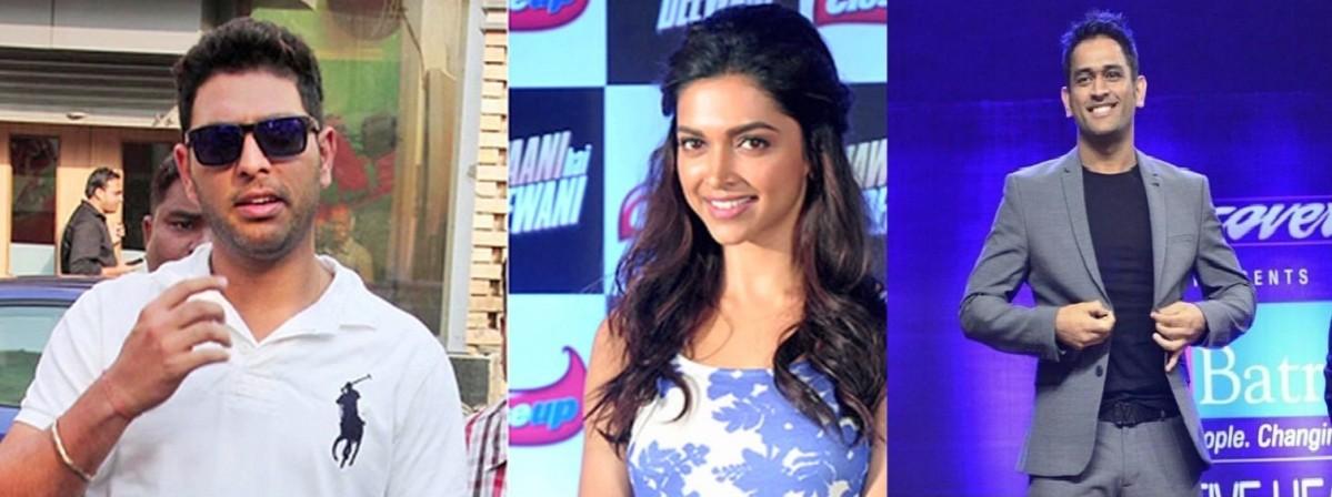 Yuvraj Singh - Deepika Padukone - MS Dhoni Anushka – Virat, Deepika – Dhoni, Sushmita – Wasim Akram and Other Bollywood Actresses and Cricketers Link – Ups