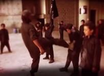 The Islamic State (ISIS) militants have released a video where adult jihadists train young boys with harsh treatments such as kicking and lashing.